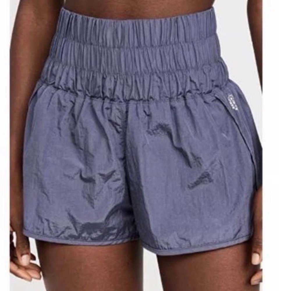 Free People Movement The Way Home Shorts Purple High Rise Smocked Waist Large